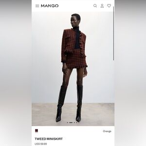 Mango Tweed Mini Skirt